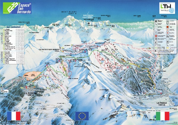 La Thuile Ski Trail Map