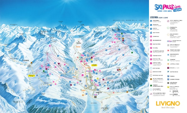 Livigno Ski Resort Ski Trail Map
