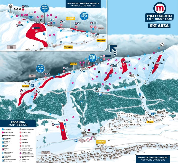 Mottolino Ski Resort Ski Trail Map