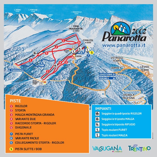 Panarotta Ski Trail Map