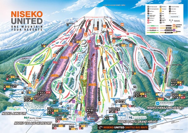 Hanazono Ski Trail Map