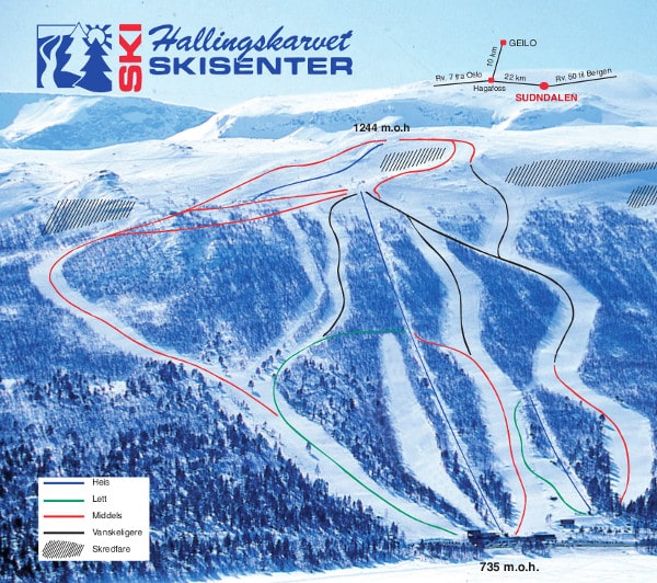 Hallingskarvet Ski Trail Map