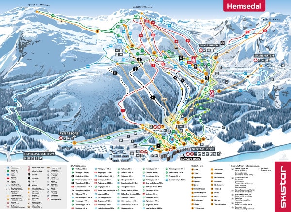 Hemsedal Ski Trail Map