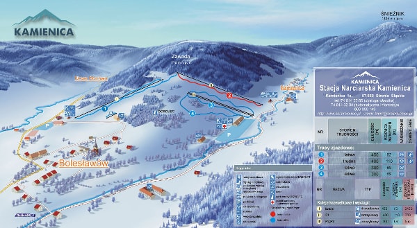 Kamienica Ski Trail Map