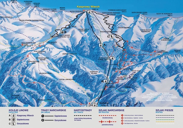 Kasprowy Wierch Ski Trail Map