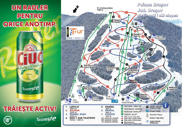 Poiana Brasov Ski Resort Ski Trail Map