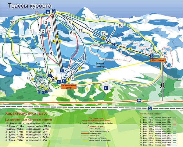 Abzakovo Ski Trail Map