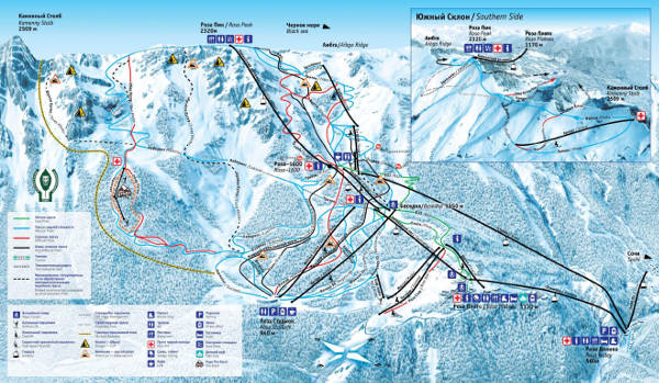 Rosa Khutor Sochi Ski Trail Map