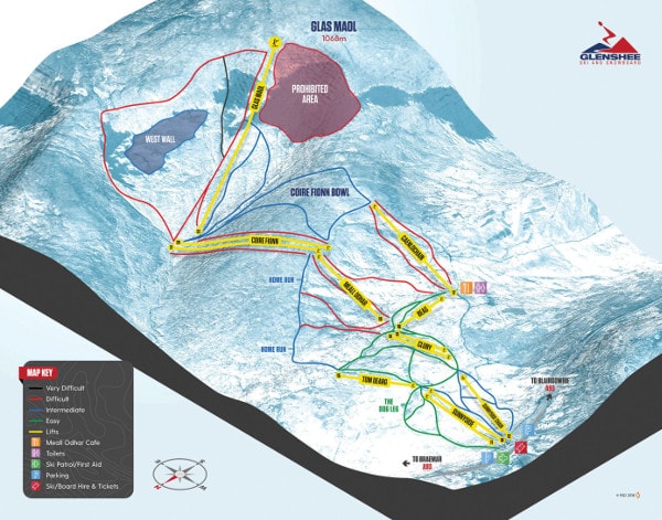 Glenshee Glas Maol Ski Trail Map