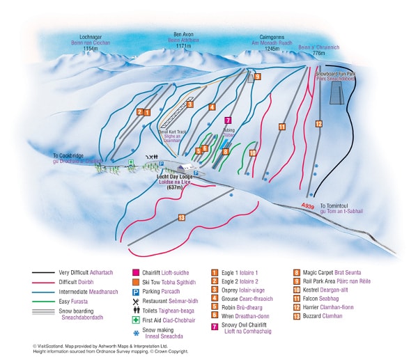 The Lecht Ski Resort Ski Trail Map