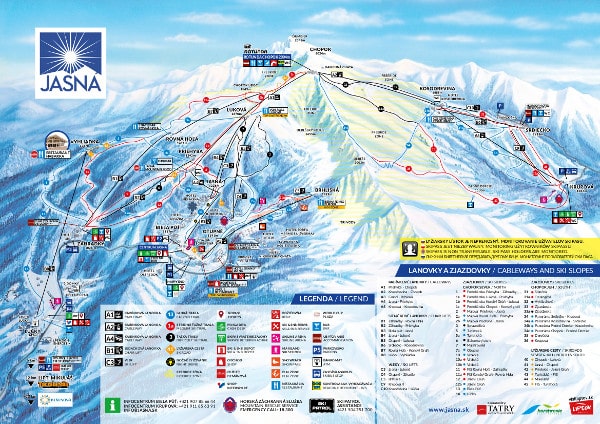 Jasna Ski Resort Ski Trail Map