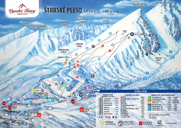 Strbske Pleso Ski Resort Ski Trail Map
