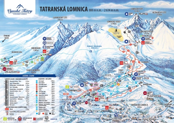 Tatranska Lomnica Ski Resort Ski Trail Map