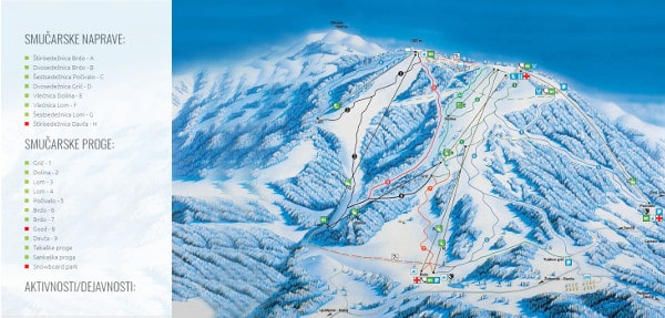 Cerkno Ski Resort Ski Trail Map