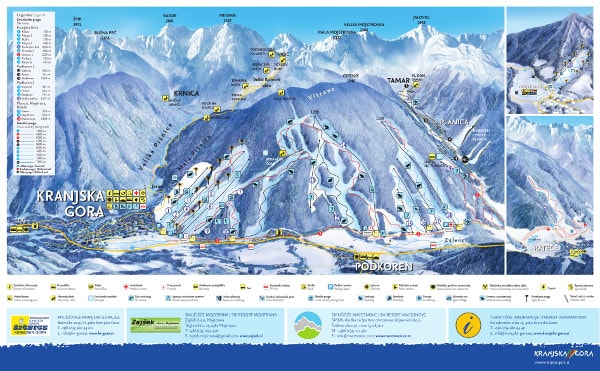 Kranjska Gora Ski Resort Ski Trail Map