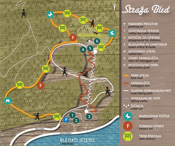 Straza Bled Ski Resort Ski Trail Map