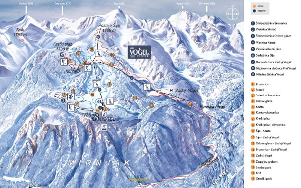 Vogel Ski Resort Ski Trail Map