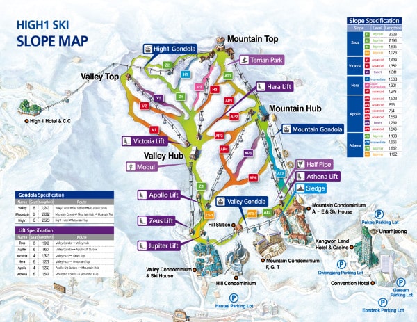 High 1 Ski Trail Map