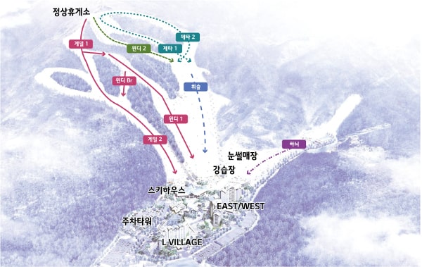 Konjiam Ski Trail Map
