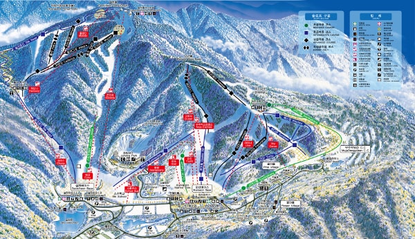 Muju Deukyusan Ski Trail Map