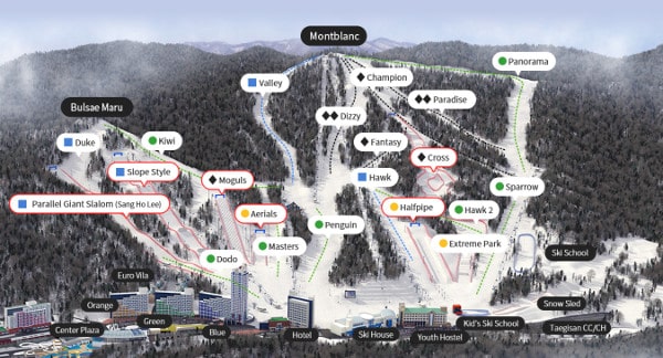 Pyeongchang Ski Trail Map