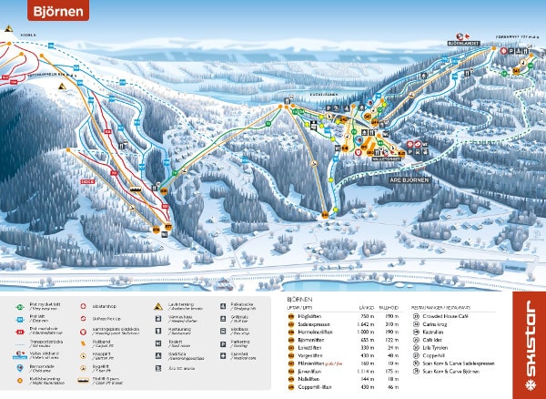 Bjornen Ski Trail Map