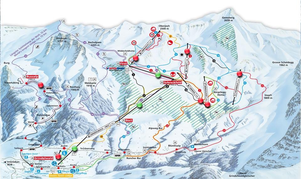 Grindelwald Ski Resort Ski Map