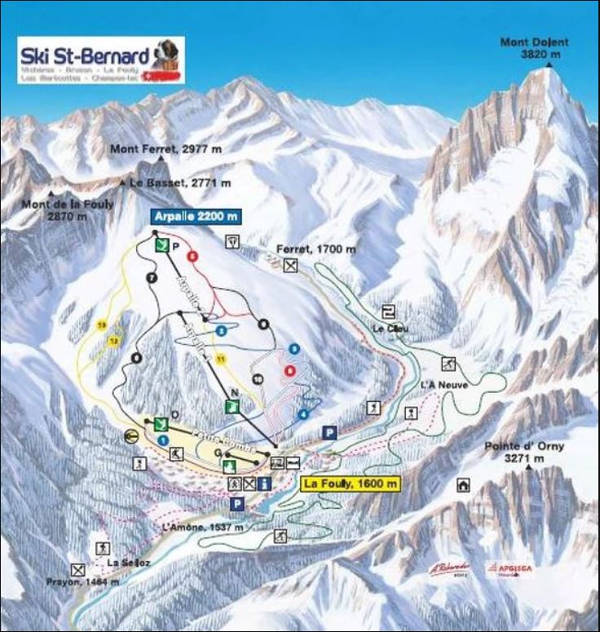 La Fouly Ski Trail Map