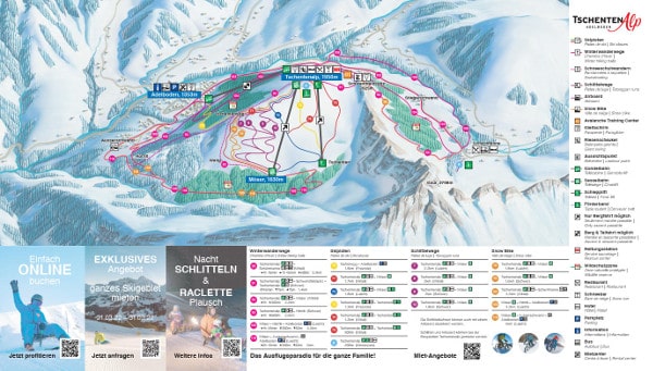 Tschenten Alp Ski Trail Map