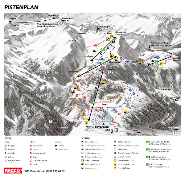 Tschiertschen Ski Trail Map