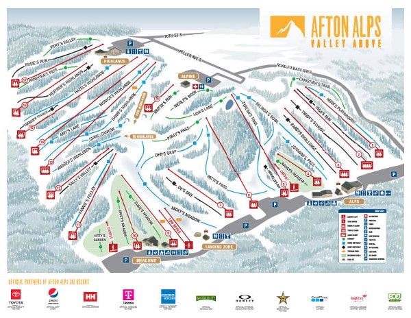 Afton Alps Ski Resort Ski Trail Map