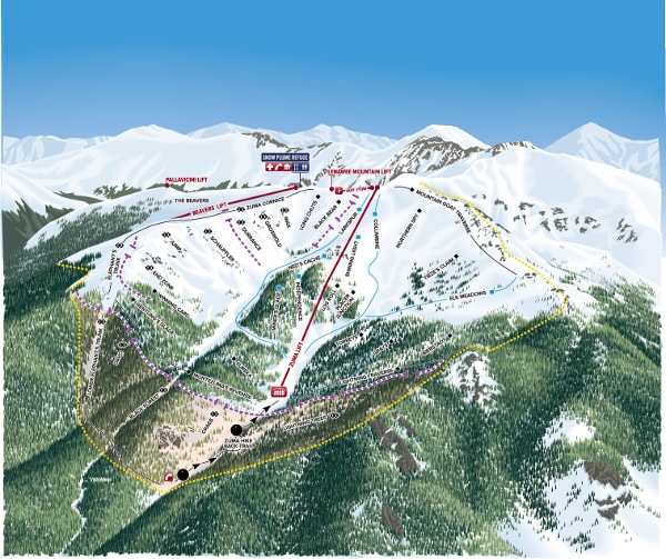 Arapahoe Basin Backside Ski Resort Ski Trail Map