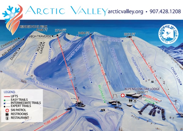 Arctic Valley Ski Resort Ski Trail Map