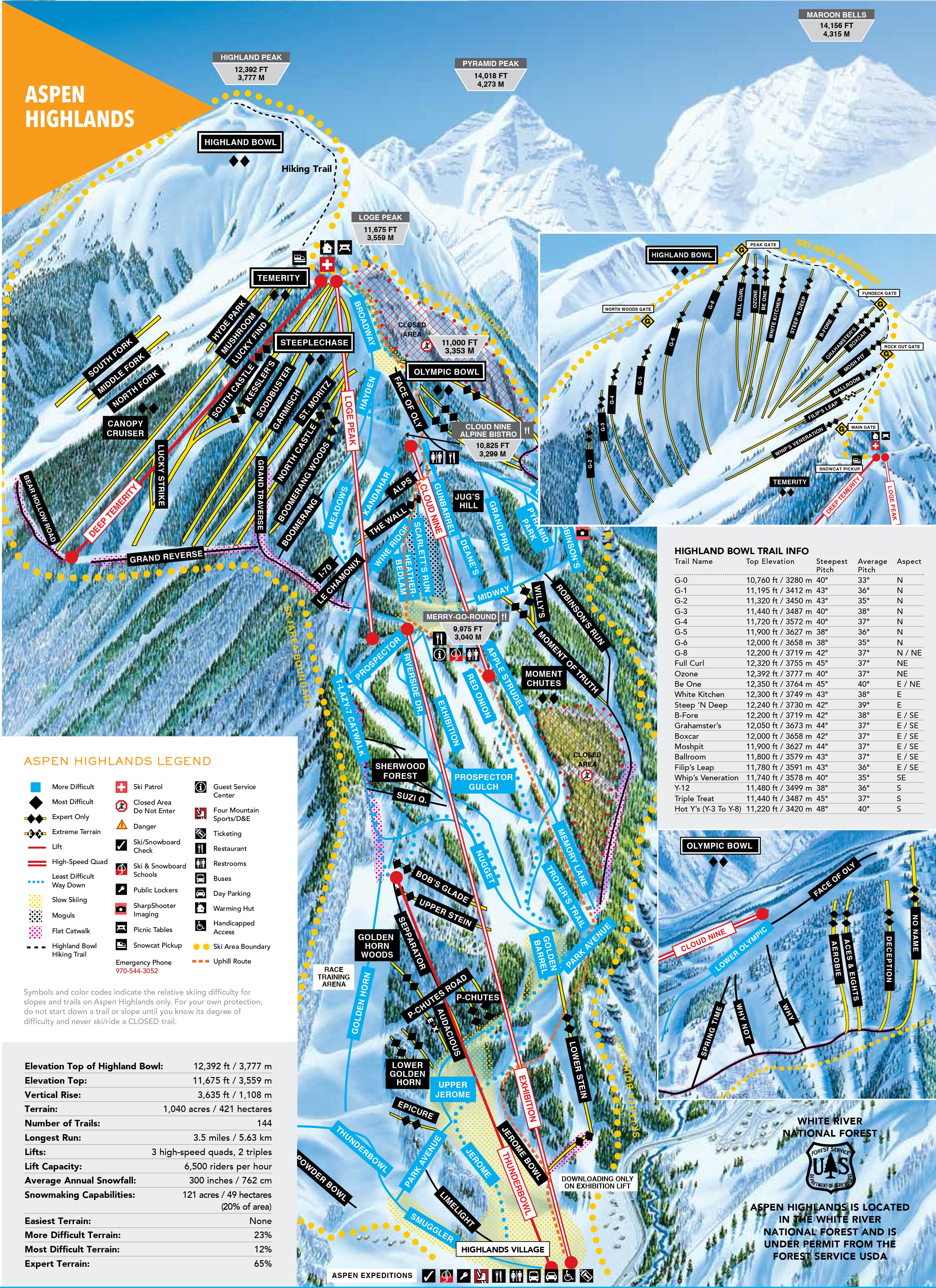 Aspen Highlands ski Map