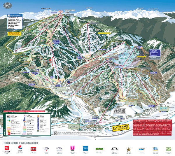 Beaver Creek Ski Resort Ski Map