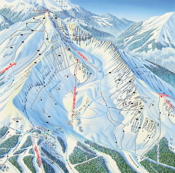 Big Sky Bowl Ski Resort Ski Trail Map