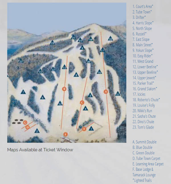 Bosquets Ski Resort Ski Trail Map