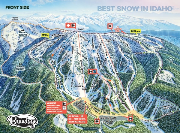 Brundage Mountain Frontside Ski Resort Ski Trail Map