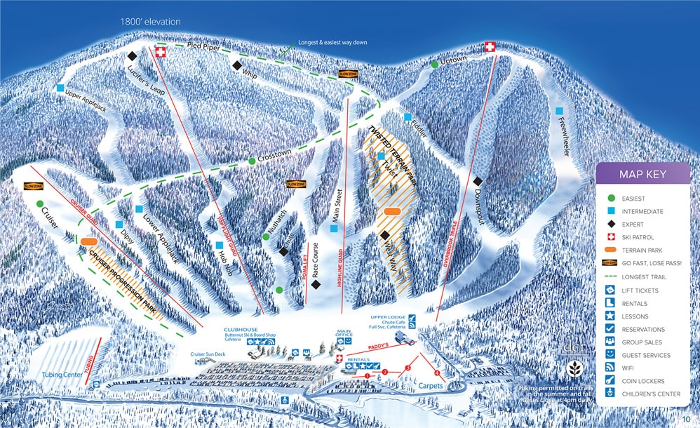 Butternut Ski Resort Ski Trail Map
