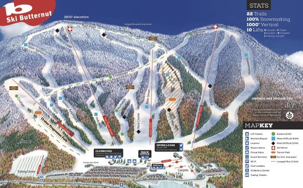 Butternut Ski Resort Ski Trail Map
