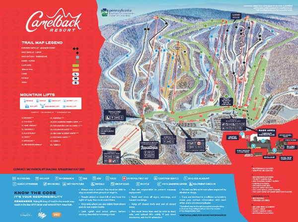 Camelback Mountain Ski Trail Map