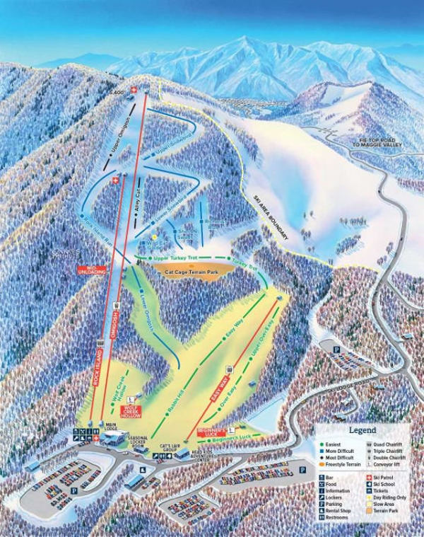 Cataloochee Ski Resort Ski Trail Map