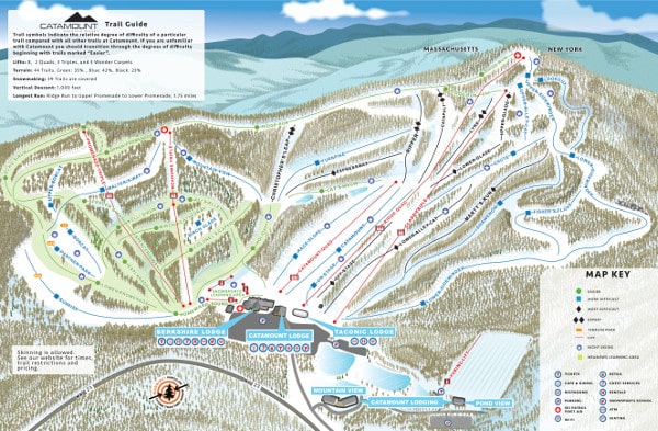 Catamount Ski Resort Ski Trail Map