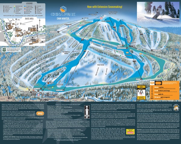 China Peak Ski Resort Ski Trail Map