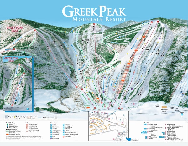 Greek Peak Ski Resort Ski Trail Map