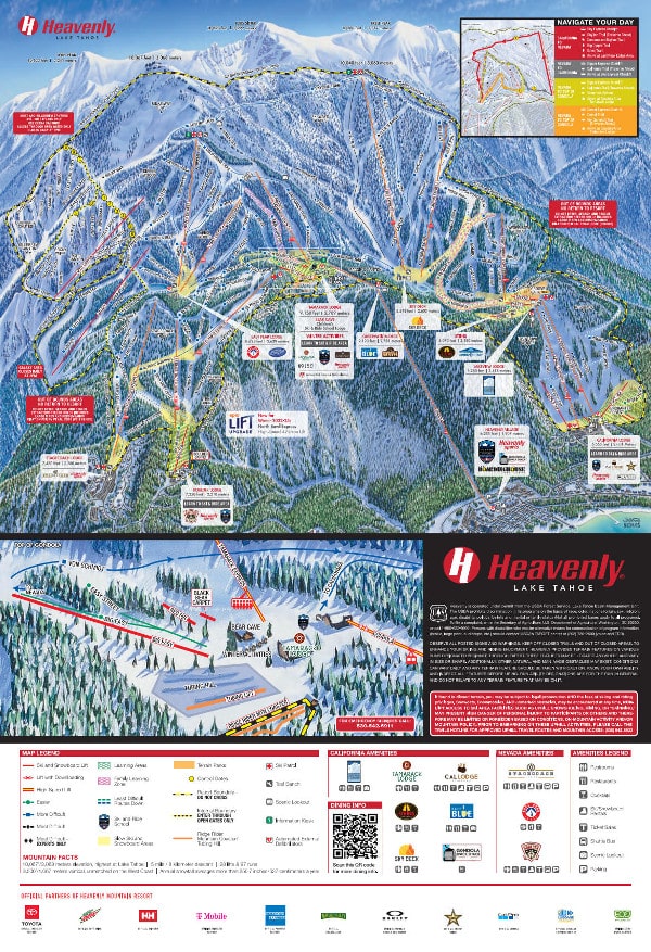 Heavenly, Lake Tahoe Ski Resort Ski Map