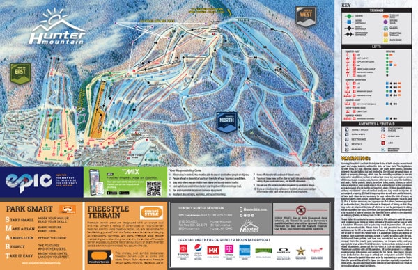 Hunter Mountain Ski Resort Ski Trail Map