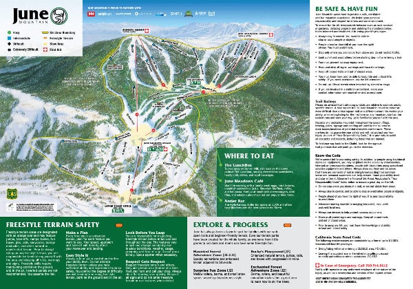 June Mountain Ski Resort Ski Trail Map