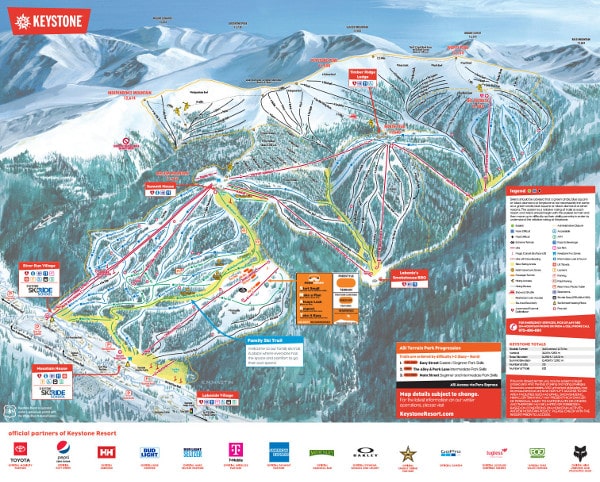 Keystone, Lake Tahoe Ski Resort Ski Trail Map