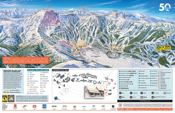 Kirkwood, Lake Tahoe Ski Resort Ski Trail Map